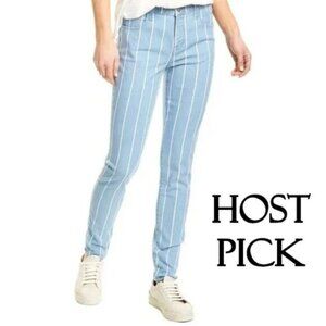 NWT J Brand blue & white stripe high rise skinny jeans 25